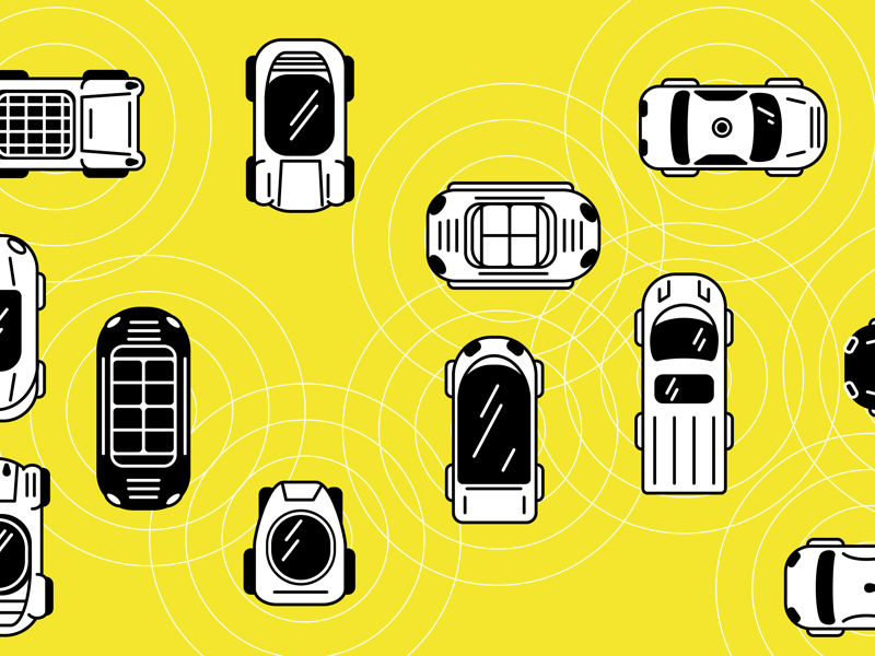 Connected Cars illustration graphic design