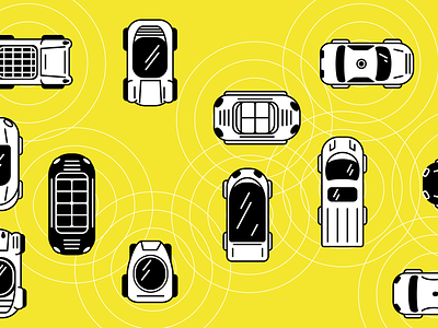 Connected Cars graphic design illustration
