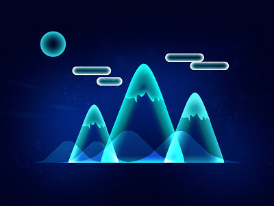 Mountains depth graphic design icon illustration illustrator neon skiing