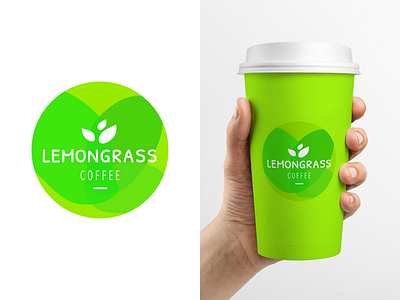Lemongrass Coffee Logo branding coffee cup font identity lemon lemongrass logo logotype organic