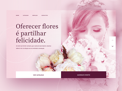 Florist Homepage Concept bouquet floral florist flowers flowershop homepage page pink shop store website wedding