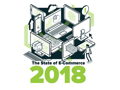 State of E-Commerce computer design e commerce edmonton float granify illustration isometric phone retail shop yeg