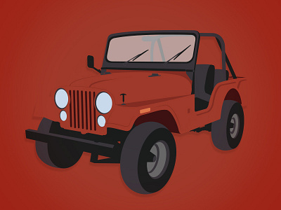 CJ Jeep design edmonton flat illustration jeep suv vehicle