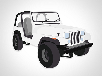 YJ Jeep design edmonton flat illustration jeep suv vehicle