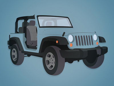 JK Jeep design edmonton flat illustration jeep jk suv vehicle