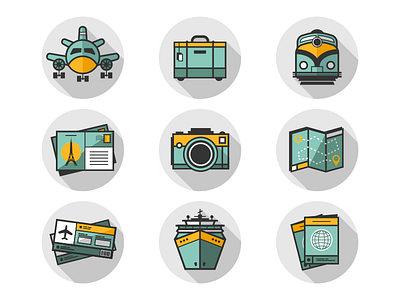 Travel Icons design edmonton flaticon icons illustration plane ship train travel