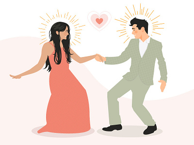 Wedding! art dancing design edmonton flat fun illustration love minimal simple vector wedding