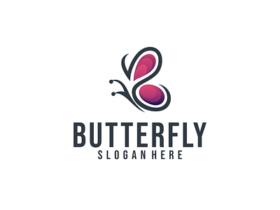 Butterfly logo animal animation brand branding company design elegant illustration logo ui