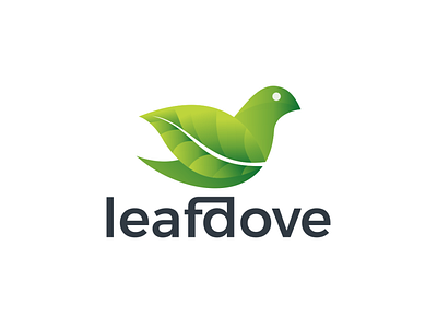 Leaf + dove design logo animal animation brand branding company design elegant illustration logo ui