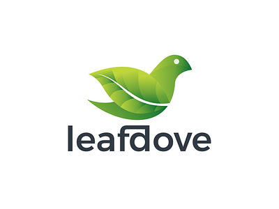 Leaf + dove design logo