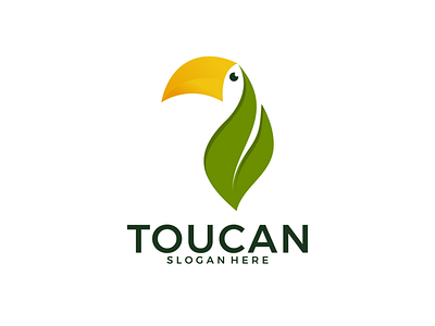 TOUCAN + LEAF COMBINATIAON LOGO animal animation brand branding company design elegant illustration logo ui