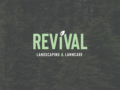 Revival Landscaping & Lawn Care business design for sale lawn lawncare leaf logo logo design northwest pacific northwest revival