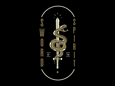 Sword of The Spirit badge color grunge illustration jesus northwest snake snakes spirit sword