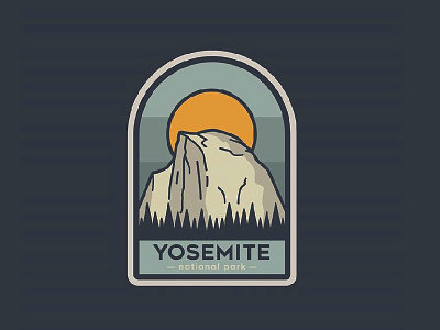 Yosemite National Park badge blue national park navy blue outdoors yosemite