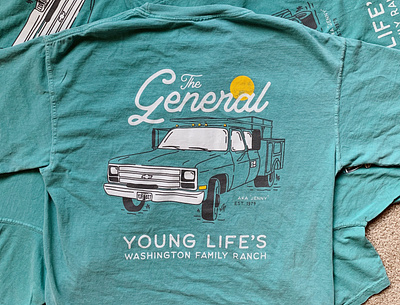 The General T-Shirt Designs bend blue central oregon color comfort colors design illustration northwest oregon outdoors pacific northwest print teal trend truck type washington family ranch young life