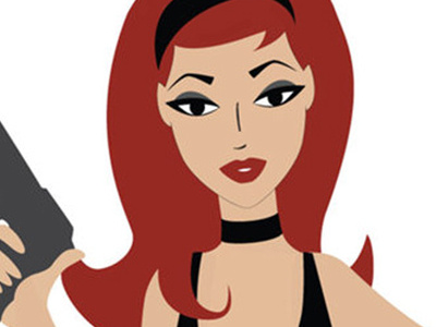 A Girl Called Trouble 60s animated animation characters animation design cartoon character design design gun illustration redhead sixties