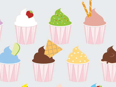 Gelato IceCream Pattern gelato ice cream illustration illustrator in repeat pattern