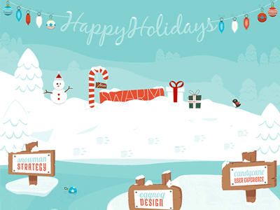 Holiday Card advertising animated gif card concept design holiday illustration illustrator marketing presents snow winter