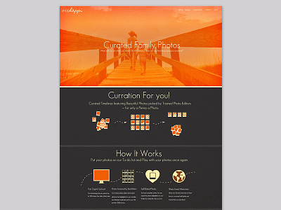 Website concept design concept curation design family grey icons orange photos responsive website