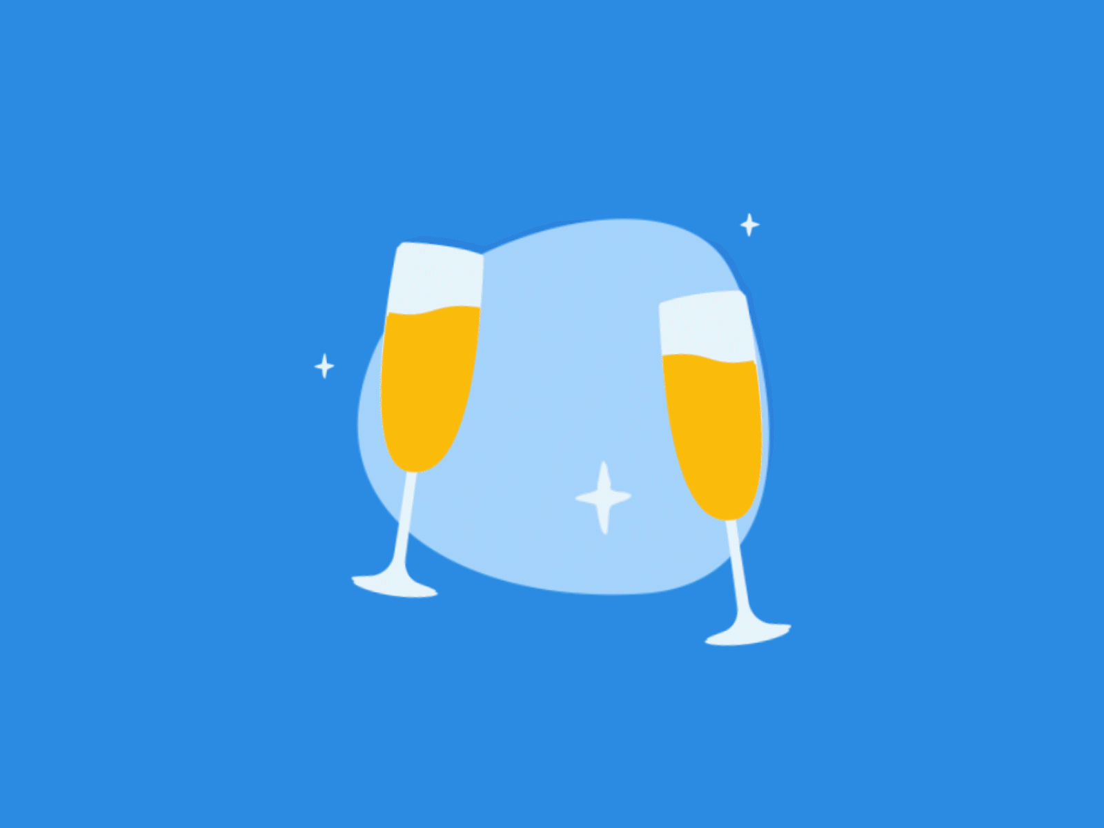 Cheers to meeting your financial goals albert app boomerang champagne cheers clean drinks finance fintech glasses illustration mimosas ui ux