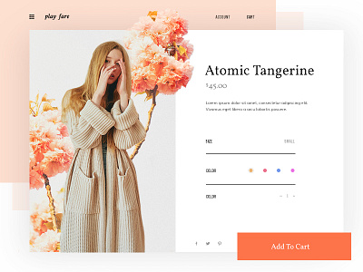 Atomic Tangerine clean design ecommerce fashion flowers girl minimal product sweater ui ux web