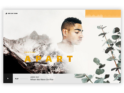 Drifting Apart boy clean design ecommerce gold minimal mountians music ui ux web