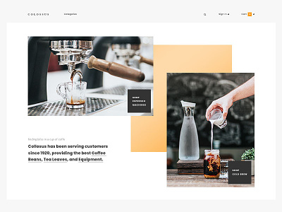 Coffee Coffee COFFEE clean coffee design ecommerce gold minimal ui ux web