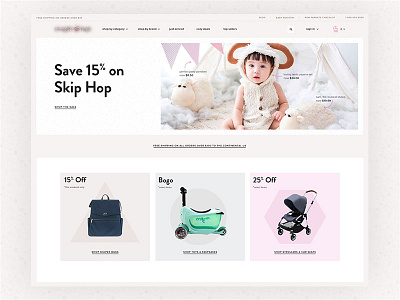 Cozy Kids baby clean design ecommerce kids minimal ui ux web