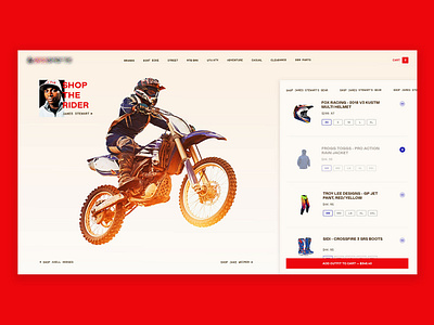 Xtreme Outfit Builder dailyui design dirtbike ecommerce ui ux web design website website design