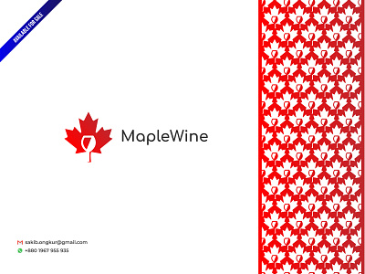 Wine Logo branding canada design graphic design logo maple leaf maple logo maple wine logo sakib ongkur studiotit vector wine logo
