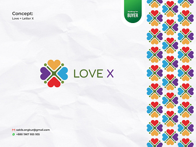 Love X Logo abcdefghijkl abstract logo branding design e commerce logo graphic design logo logos love logo marketing logo sakib ongkur studiotit vector x logo