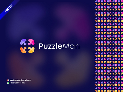 Puzzle logo branding creative graphic design group logo human logo logo modern logo monogram puzzle logo puzzle twist sakib ongkur studiotit unity vector