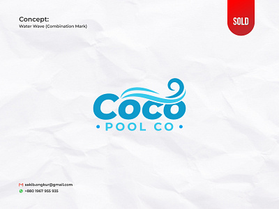 Pool Logo abstract logo branding combination mark graphic design lettermark logo pool logo sakib ongkur studiotit swimming pool vector water logo