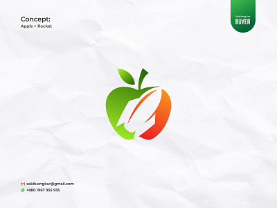 Pictorial Mark Logo apple logo branding combination mark design graphic design logo monogram pictorial mark rocket logo sakib ongkur studiotit vector