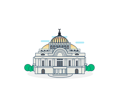 Bellas Artes bellas artes ciudad ciudad de méxico diseño edificio ilustración mexico vector