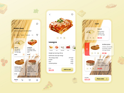 Italian Food Mobile App by Anya on Dribbble