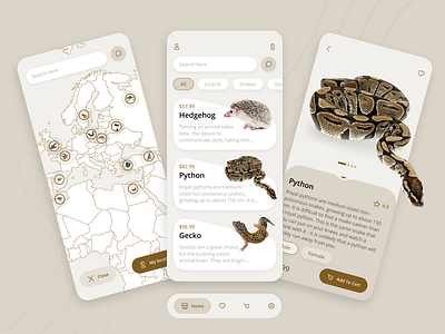 Exotic Animals Mobile App app design ui