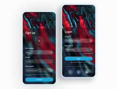 Sign up - Daily UI 001 app appdesign dailyui dark design figma ios login mobile mockup ui uidesign userinterface