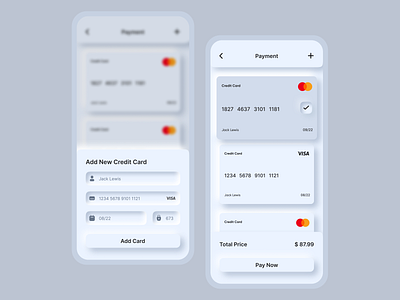 Credit Card Checkout - Daily UI 002 app appdesign creditcard dailyui design figma ios light mockup neumorphism ui uidesign userinterface