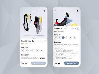 E-Commerce Shop - Daily UI 012 android app appdesign dailyui dailyui012 design e commerce figma ios light theme mobile mockup onlineshop shop sneakers ui uidesign userinterface ux