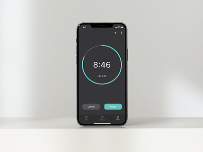 Countdown Timer - Daily UI 014 alarm app appdesign dailyui dailyui014 darktheme design figma interface ios iphone mobile mockup timer ui uidesign userinterface ux