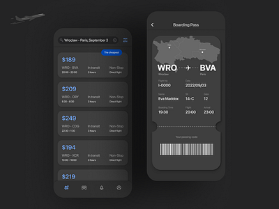 Boarding Pass - Daily UI 024 airline app android app boarding pass daily ui 024 dailyui dailyuichallenge dark theme design figma flight booking app flight ticket ios mobile mobile app ticket app ui uidesign userinterface ux