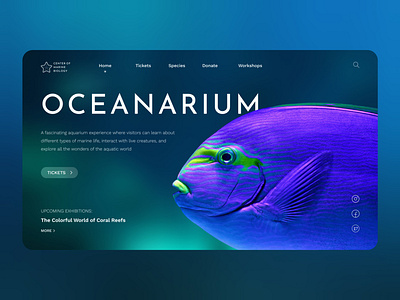 Oceanarium Landing Page aquarium fish landing page oceanarium web design