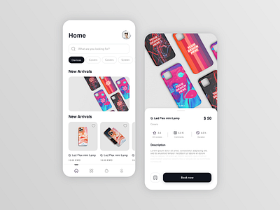 Cavaraty App adobe android appdesign black case clear covers and case ecommerce freelance ios phone simple store ui uiux website xd
