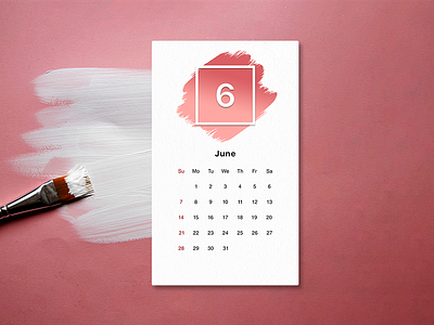 June Month Calendar 2018 brush calendar cards color design gradient june month painting prints year