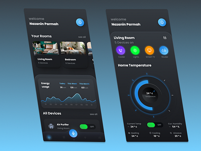 Smart Home App Design. graphic design ui