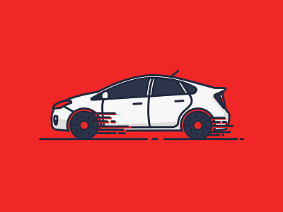 Donut Drivez cars clean donuts lines modern prius red toyota
