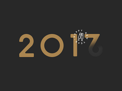 Happy New Year! - 2017. 2016 2017 clean gold happy new year icon