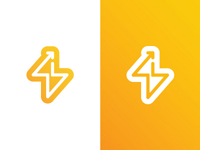 Powering Growth Mark arrow brand gradient lightning bolt logo mark reject