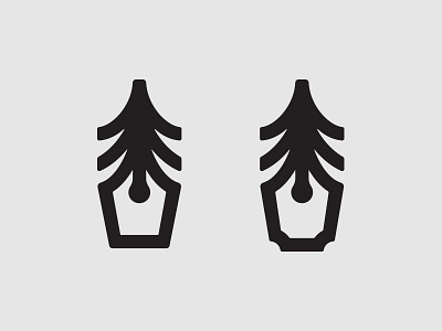 Tree + Pen WIP branding clean design logo modern pen tree woodart
